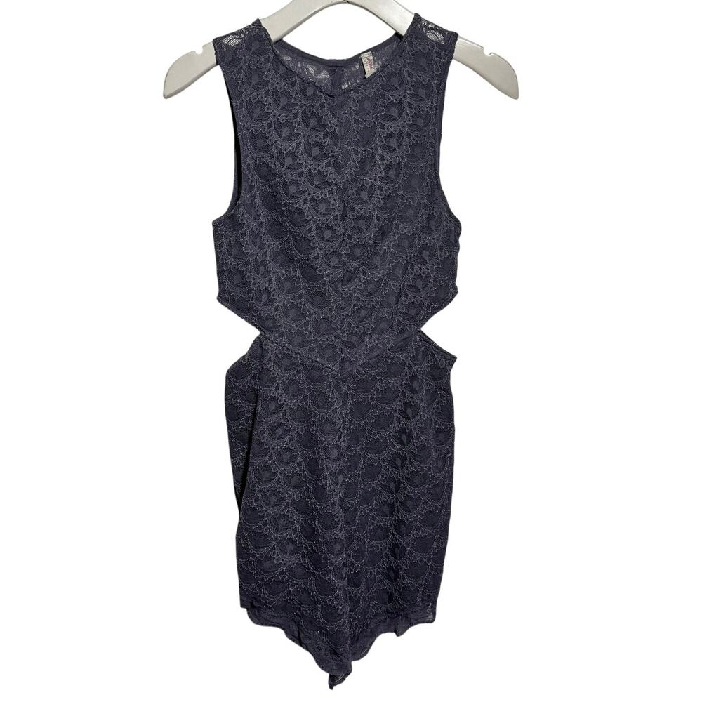 Intimately Free People "Midnight Hour" Lace Mini Dress Women XS Gray Romantic